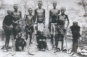 Surviving Herero after an escape through the arid desert of Omaheke. Wiki photo